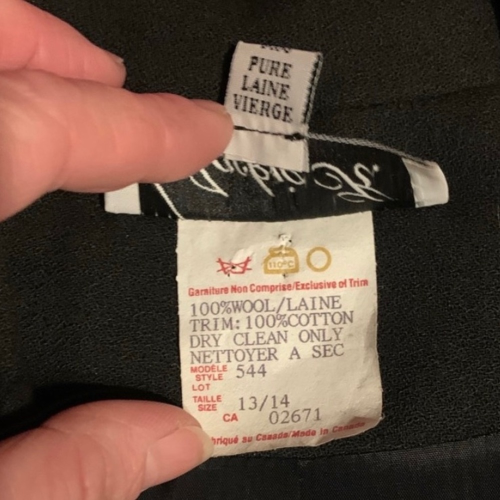 Vintage Jackie K Pure Virgin Wool Black Dress - Picture 6 of 6